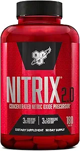 BSN NITRIX 2.0, Suplemento de entrenamiento, Nitric Oxide Precursores, 3g Creatine, 3g L Citrulline, L-Citrulline, soporta el rendimiento de entrenamiento, bombas, recuperación muscular y resistencia, 180 Tabletas, 60 Servimientos