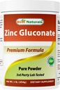 Mejores Naturales Zinc Gluconate Pure Powder 1 Libra