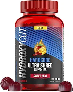 Hidroxicut Hardcore Ultra Shred Gummies, Sweet Heat - 99% Estimulante Gratis - Incluye Capsaicin &amp; B Vitaminas - para Hombres