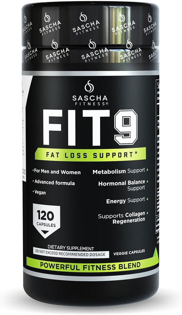 Sascha Fitness Fat Las píldoras para la pérdida ← Soporte para colágeno ← Fluid Balance  FIT9 Ingredientes: 7Keto + Uva Ursi, Gotu Kola, L-Theanine,Gingko Biloba,DIM,Green Tea ¦ Perder peso Suplementos-Vegan-120 Natural Cap