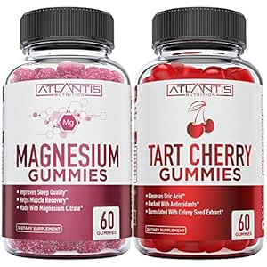 Atlantis Nutrición 60 Tart Cherry Gummies + 60 Magnesium Citrate Gummies