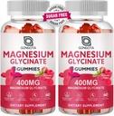 Magnesium Glycinate Gummies 400 mg with 100 mg Composite magnesium - Chelated Magnesium Potassium Supplement with Vitamin D, B6 Supports Calm, Sleep, Memory & Muscle Cramps,Sugar Free - 120 Gummies