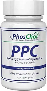 Nutrasal PhosChol PPC Polyenyl PhosphatidylCholine Choline Suplemento 900mg 100 Gelatin Capsules