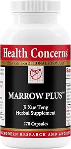 Salud Concerns Marrow Plus – Bone Marrow & Blood Generation Suplemento Herbal – Fórmula Herbal China para la Anemia, " Apoyo a la Circulación – Astragus, Salvia, " Tangerine Extracts – 270 Capsules