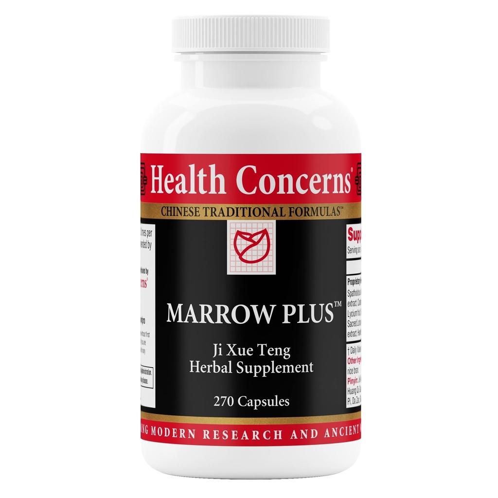 Salud Concerns Marrow Plus – Bone Marrow & Blood Generation Suplemento Herbal – Fórmula Herbal China para la Anemia, " Apoyo a la Circulación – Astragus, Salvia, " Tangerine Extracts – 270 Capsules