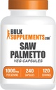 BulkSupplements.com Saw Palmetto Extract Capsules - Serenoa Repens, Saw Palmetto Supplement - Gluten Free, 2 cápsulas por Serving, Count (Pack of 1)
