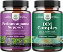 Bundle of Complete Perimenopause Supplement for Women with Maca Root Vitex Berry & Black Cohosh and Pure DIM Supplement with Bioperine - Diindolylmethane Testosterone Complex with Broccoli Florets