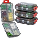 4PS Organizador de píldoras de viaje con 164 etiquetas Slice,10 Compartments Travel Pill Box Portable Polding Small Pill Case Daily Pill Container Usado para Carry Storage Medicine Organizer by M MUchengbao (Grey)