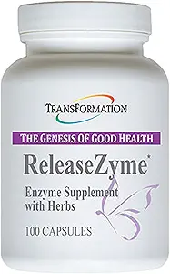 TRANSFORMACIÓN LA GENESIS DE LA BUENA SALUD Enzymes ReleaseZyme Blend Supplement with Natural Herbs, Advanced Digestive Support Formula with Protease, Helps Break Down Proteins, Plant Based Enzymes, 100