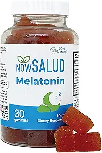Melatonina 10 mg Gummy Suplemento, Orange Flavored, Extra Strength, Suplementos de sueño, 100% Natural, 30 Cuenta.