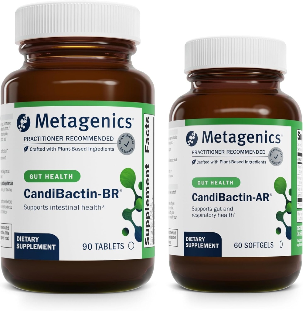 Metagenics Bundle - CandiBactin-BR (90 Tablets) & CandiBactin-AR (60 Softgels) - para el apoyo intestinal, Gut Health &amp; Intestinal Microbial Balance