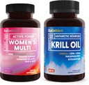 BioEmblem Suplemento de aceite de Krill Antártico y Multivitamina de Mujeres