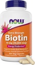 AHORA Alimentos Extra Fuerza Biotina 10,000mcg / 10 mg - 200 Cuenta - Pelo, Piel, Nail - Suplemento para Hombres y Mujeres - B7 Vitamina - Vegetariano, Vegano, No GMO