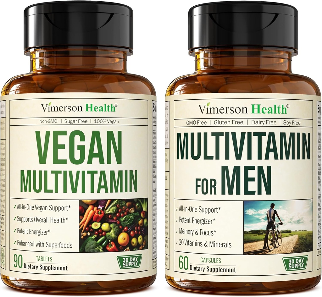 Multivitamínicos veganos para veganos y vegetarianos &amp; completo multivitamínico para hombres