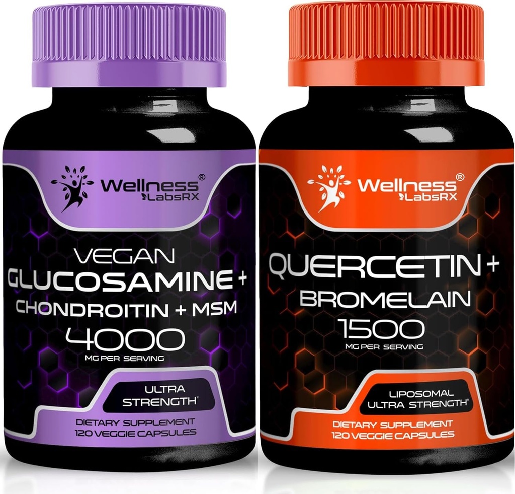 WELLNESS LABSRX Glucosamine Chondroitin MSM  durable Quercetin with Bromelain Capsules