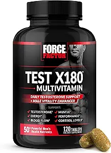 Prueba FACTOR X180 Multivitamínico, Suplemento de Booster de Testosterona para Hombres, Musculo de Apoyo, Fuerza, Performance " Vitality, 50+ Nutrientes para la Salud de los Hombres " Todas 13 Vitaminas Esenciales, 120 Tabletas