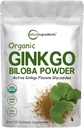 Micro Ingredientes Ginkgo biológico bruto Biloba Powder, 8 onzas (18 meses de suministro), Filler Free, apoya la función cerebral y la alerta mental, sin transgénicos y amigo vegano