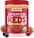 Feel Great Organic Superfood Reds Powder Embalado con Beet Root Powder ¦ Apoyo Digestivo Incluido el alivio de la rubor viviente Fruit y Veggie Polyphenols Suplemento.