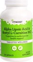 Vitacost Alpha Lipoic Acid &amp; Acetyl L-Carnitine HCl - 1.600 mg por por porción - 240 cápsulas por marca Vitacost
