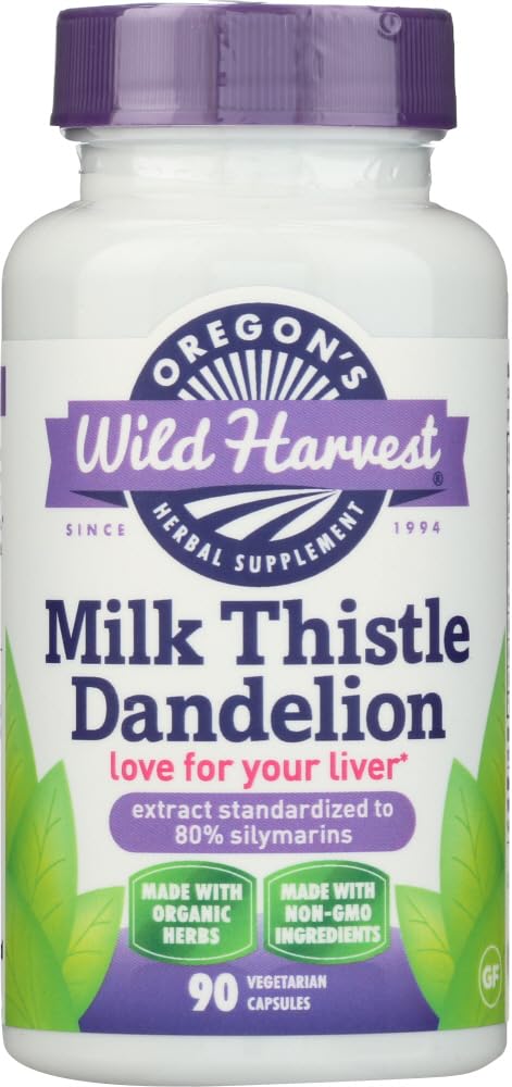 Dandelión de la Leche de Cosecha Salvaje de Oregon - Extracto Estándarizado al 80% Silymarins (90 cápsulas)