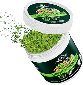 Green Superfood Powder – Organic Daily Greens Suplemento con Probióticos, Enzymes Digestivos, Antioxidantes – Vegan, Keto, Libre de Azúcar – Energía " Gut Health Boost – 30 Servings