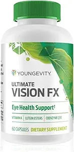 Youngevity Ultimate Vision FXTM - La vitamina del ojo y el suplemento mineral Blend - Lutein, CoQ10, Vitaminas A, C, E, Zinc, Cromo, Selenio para la salud del ojo (60 cápsulas)