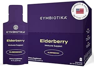 CYMBIOTIKA Adults Elderberry Boost Supplement – Organic Elderberry with Vitamin E for Immune Support – Gluten-Free, Vegan, Keto (Pack of 26)