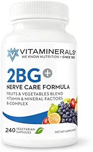 Vitaminerales 2BG+TM B Complex Immune Support High Potency B Complex ← Frutas " Veggies Blend  durable 240 Veggie Caps