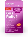 Alivio de Gas de Cuidado Básico, Gas de Ultra Fuerza y Alivio de Bloating para Adultos, 180 mg Simethicone Fast Gels, 48 Condes
