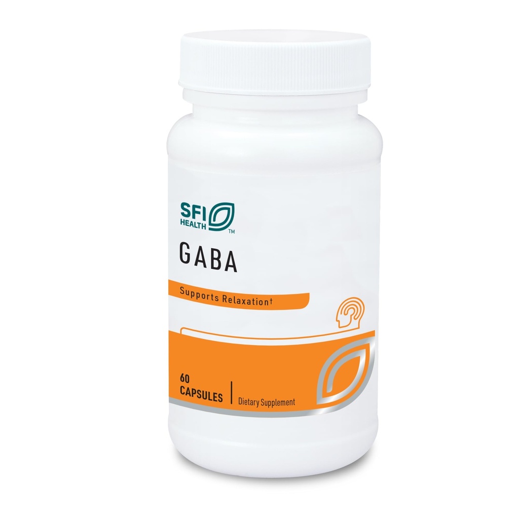 Klaire Labs SFI Health GABA - 420 Milligrams Gamma-Aminobutyric Acid, Neurotransmisor para apoyar la calma " Mood (60 cápsulas)