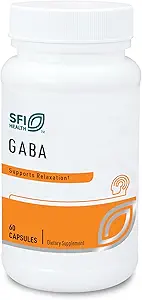 Klaire Labs SFI Health GABA - 420 Milligrams Gamma-Aminobutyric Acid, Neurotransmitter to Support Calm & Mood (60 Capsules)