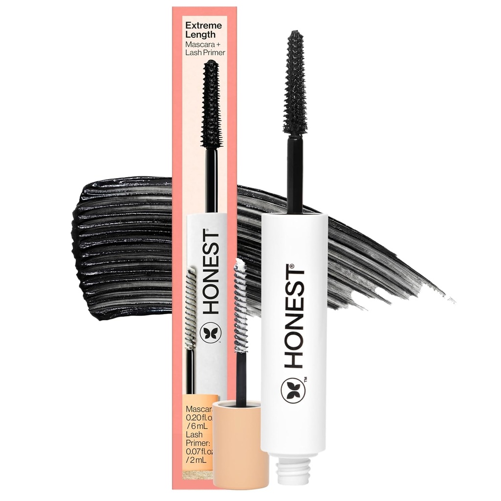 Honest Beauty 2-in-1 Extrema Longitud Clean Mascara + Lash Primer tención Alargamiento + Volumizing peru Cruelty Free + Seguro para Sensitive Eyes TEN Black, .27 fl oz