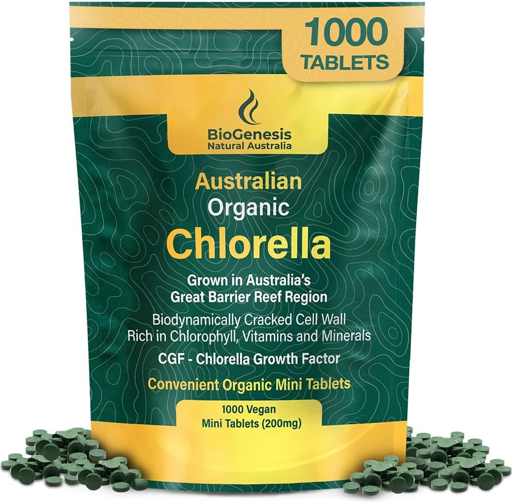 Biogenesis Organic Chlorella Mini Tablets – 1000 Conde (200mg) peru Australian Grown Silencio Rich in Chlorophyll, Vitamins & Minerals TEN Supports Energy & Immunity ← Vegan Mini Tablets