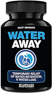 Water Away - Diuretic Water Pills - Retención y Flushing, Ayudas en el alivio del agua " Pérdida de agua para tobillos hinchados Pies, piernas o ruborización - Fast Acting Water Away Pills for (90 Capsules)