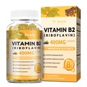 Totaria Vitamina B2 Gummies, Azúcar Gratuita Riboflavin 400mg Suplemento para Adultos &amp; Niños con Magnesio Glycinate 400mg, COQ10 &amp; Elderberry, Skin & Nervous System Support, Non-GMO, 60 Gummies