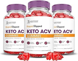 Laboratorios justificados (3 Pack Rapid Ripped Keto ACV Vegan No GMO 180 Gummies