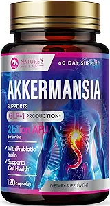 Akkermansia Probiotic Supplement - 2 Billion AFU GLP-1 Supplement with Prebiotic Fiber - Akkermansia Muciniphila GLP-1 Probiotics for Women &amp; Men - Digestive, Gut & Immune Support - 120 Capsules