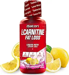 iSatori L-Carnitine 1500, Triple-Blend Liquid L Carnitine Supplement, with Acetyl & Tartrate, Stimulant Free Energy, No Calories, Sugar or Gluten, Keto-Friendly, Pink Lemonade (24 Servings)