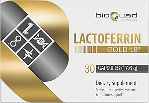 Lactoferrin Gold 1.8 - para Immune Support, Digestive Health, and Iron Absorption - Lactose-Free, Gluten-Free, Non-GMO (30 Count)