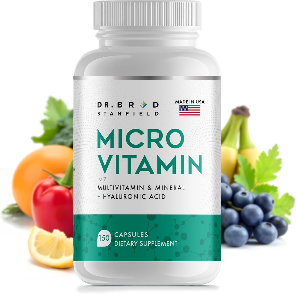 Daily Low Dose MultiVitamin " Mineral for Men " Women to Support Cognitive Performance " Memory + Hyaluronic Acid for Skin Health + TMG for Exercise (150 Count)