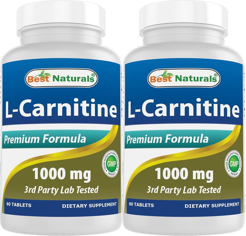 Mejores Naturales L-Carnitina 1000mg 60 Tablas (60 Cuenta (Pack de 2))