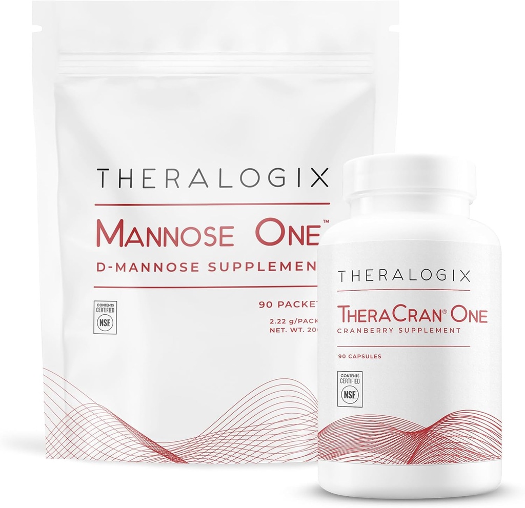 Theralogix TheraCran One + Mannose One Bundle, 90 Conde & 7.05 Ounce (Pack of 2)