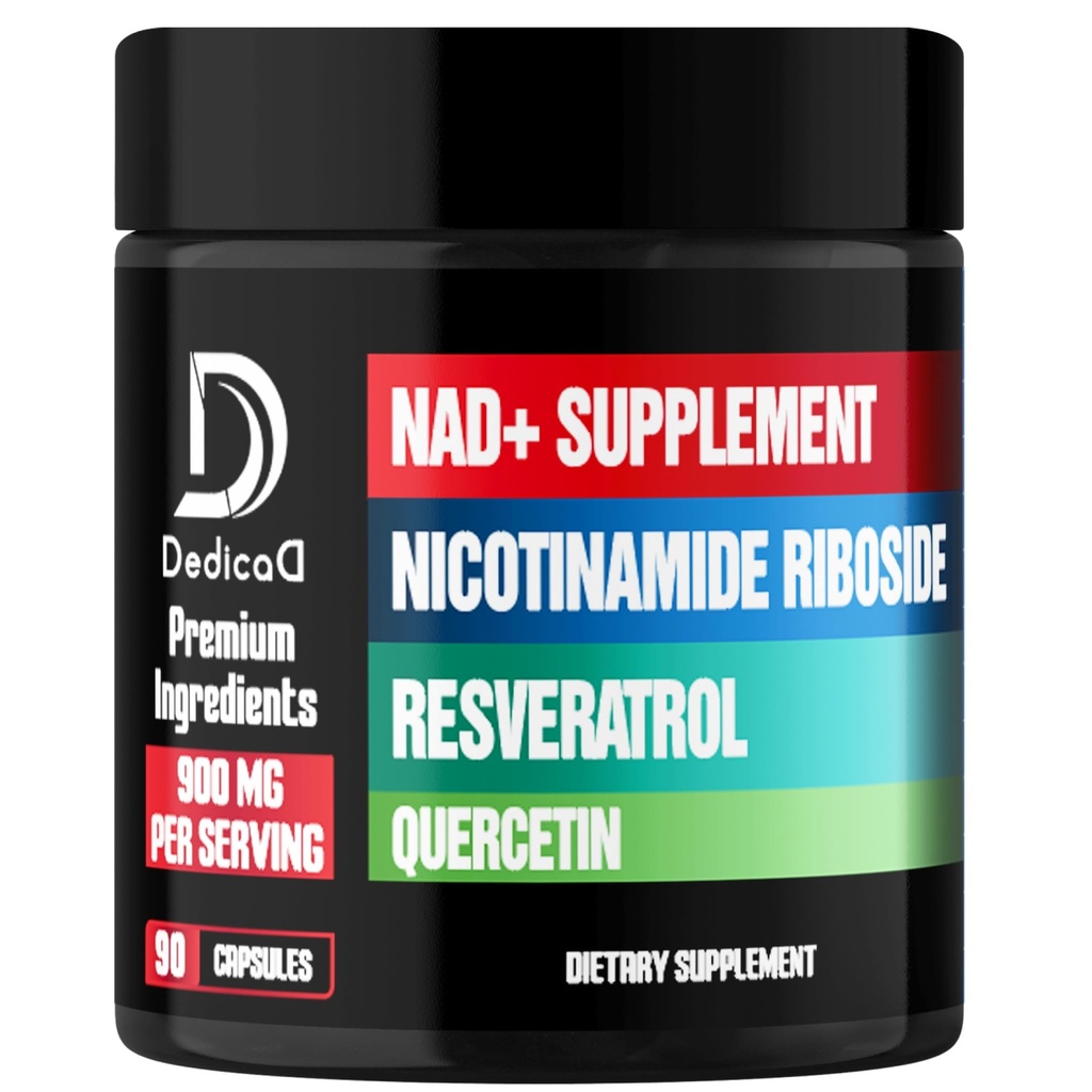 Suplemento NAD con Liposomal Nicotinamide Riboside 900mg NR, Resveratrol, Quercetina - 90 cápsulas - Producción celular " Restauración, Envejecimiento Bueno, Vitalidad
