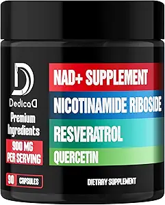 NAD Supplement with Liposomal Nicotinamide Riboside 900mg NR, Resveratrol, Quercetin - 90 Capsules - Cellular Production & Restoration, Aging Well, Vitality