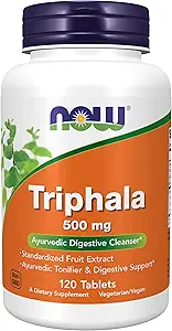 AHORA Suplementos de alimentos, Triphala 500 mg, Combinación de Harada, Amla y Behada, 120 Tabletas