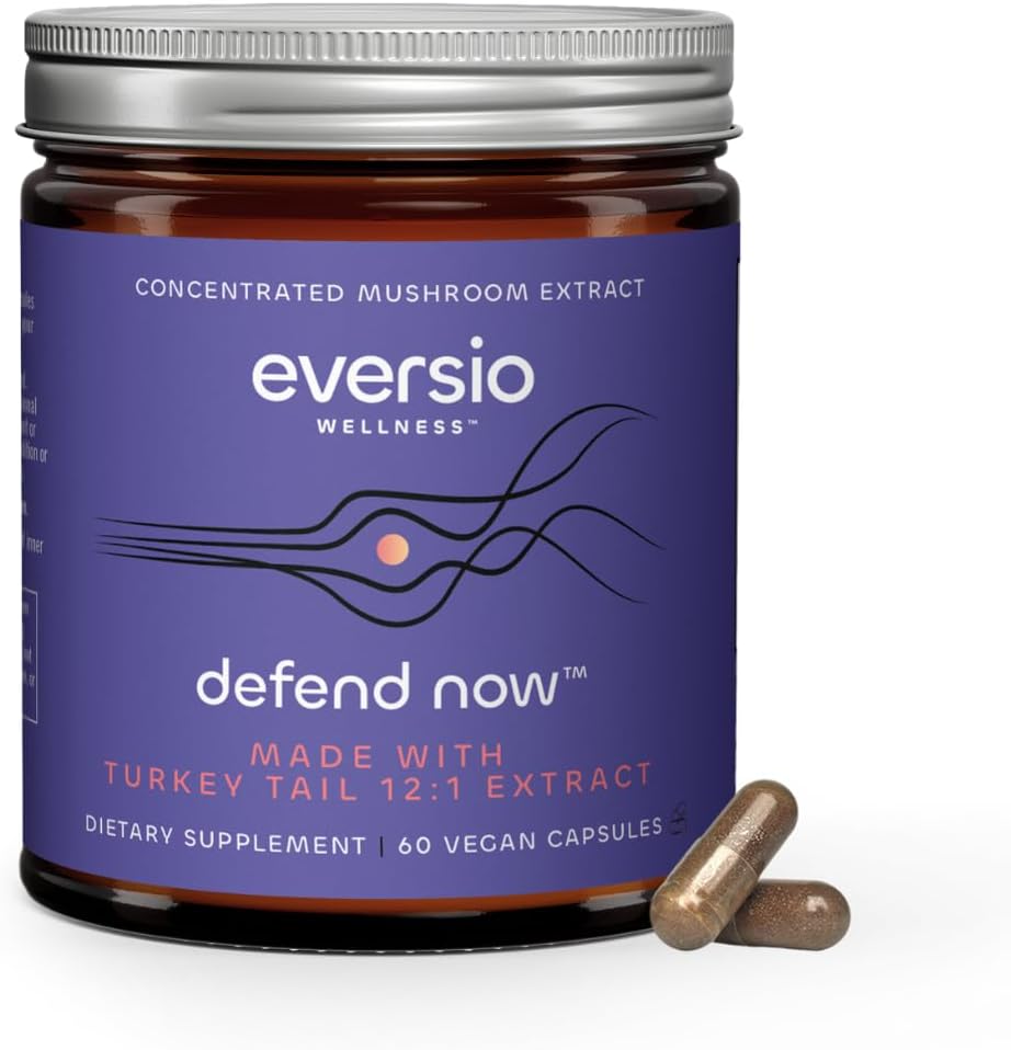 Defender ahora Organic Turkey Tail Mushroom Suplemento - 12:1 Turquía Tail Extract in 60 Vegan Capsules (500mg) - 45% Verified Beta-D-Glucans!