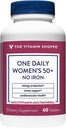 La vitamina Shoppe One Daily Women's 50+ Multivitamin con No Iron, Suplemento Multi-Mineral, apoya la producción energética, apoya la salud cardiovascular, la visión y la inmune (60 Tablets)