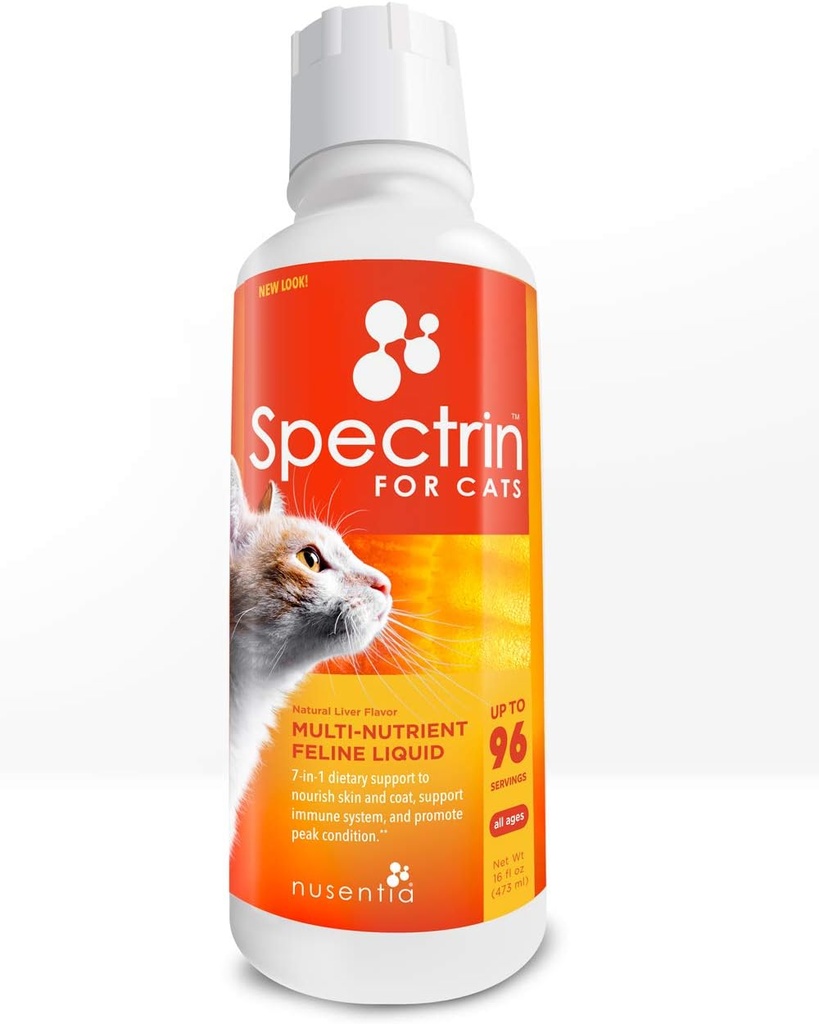 Vitaminas de gato - Espectrina 16 OZ - Vitamina líquida y suplemento antioxidante para gatos - 96 dosis