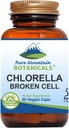 Pure Mountain Botanicals Broken Cell Wall Chlorella Capsules - 90 Kosher Vegan Caps Ahora con 500 mg de Clorella orgánica Polvo