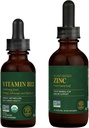 Global Healing Center - Vitamin B12 and Organic Zinc Liquid Supplement Kit - Long-Lasting Energy, Immune System Boost, Hormone Balance